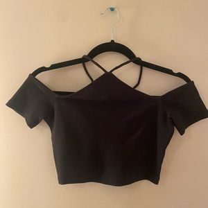 Zara black crop top